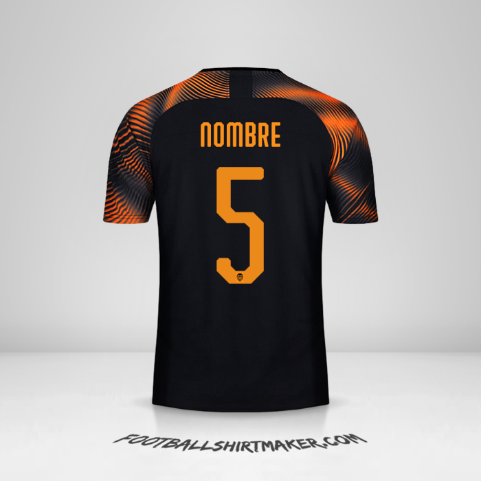 Jersey Valencia CF Cup 2019/20 Visita -  nombre - 5