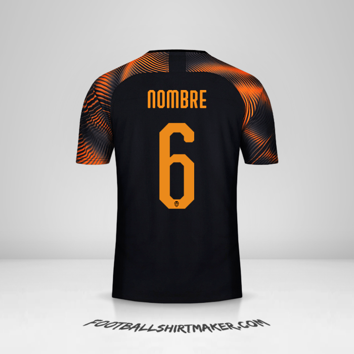 Jersey Valencia CF Cup 2019/20 Visita -  nombre - 6