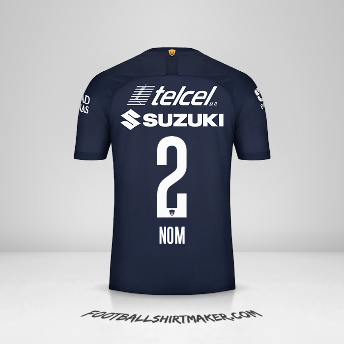 Maillot Pumas UNAM 2019/20 Troisième -  nom - 2