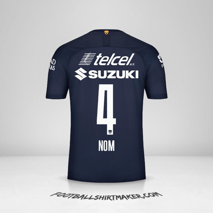 Maillot Pumas UNAM 2019/20 Troisième -  nom - 4