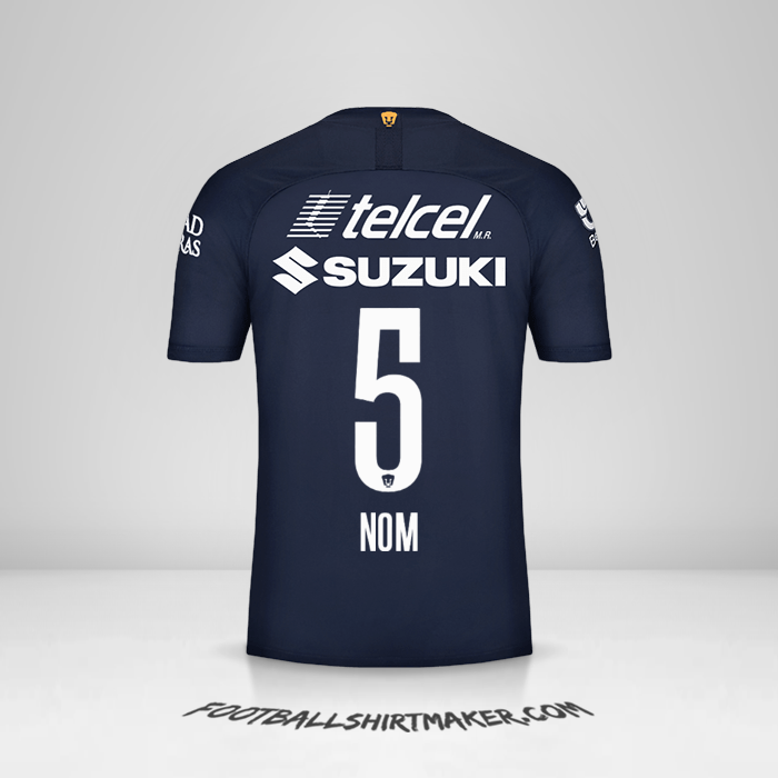 Maillot Pumas UNAM 2019/20 Troisième -  nom - 5