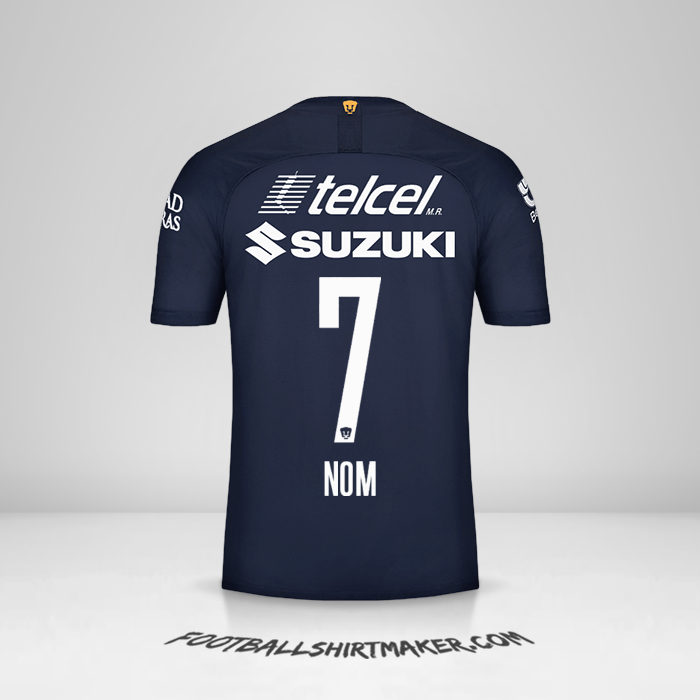 Maillot Pumas UNAM 2019/20 Troisième -  nom - 7