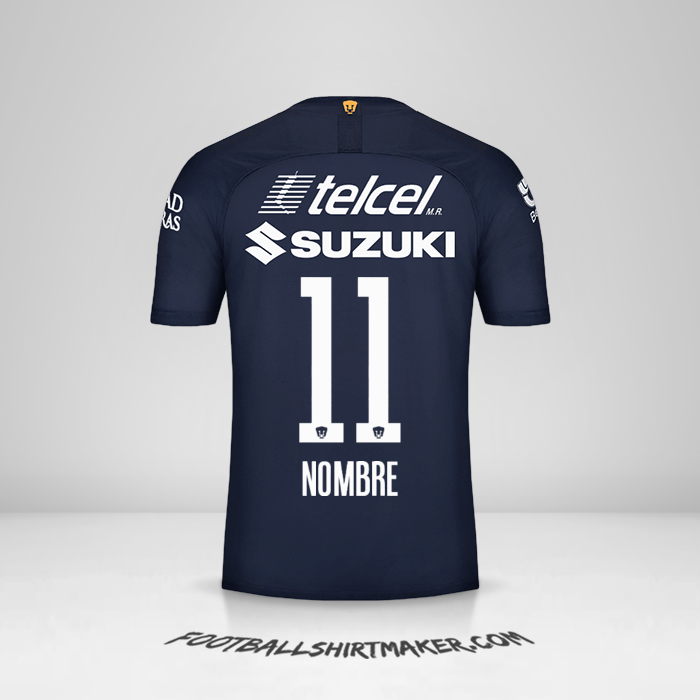 Camiseta Pumas UNAM 2019/20 Tercera -  nombre - 11