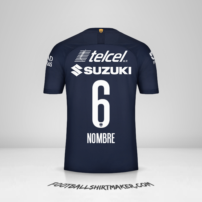 Camiseta Pumas UNAM 2019/20 Tercera -  nombre - 6