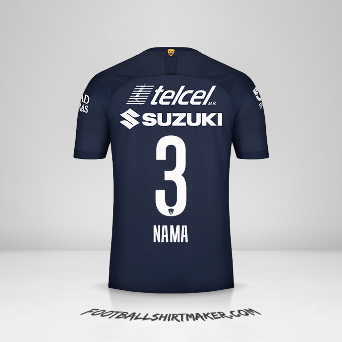 Jersey Pumas UNAM 2019/20 Ketiga -  nama - 3