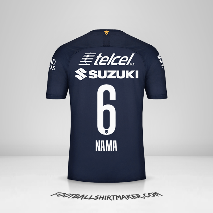 Jersey Pumas UNAM 2019/20 Ketiga -  nama - 6