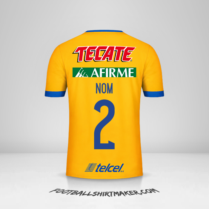 Maillot Tigres UANL 2017/18 -  nom - 2