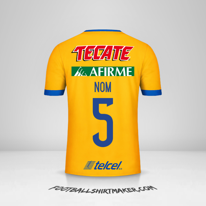 Maillot Tigres UANL 2017/18 -  nom - 5