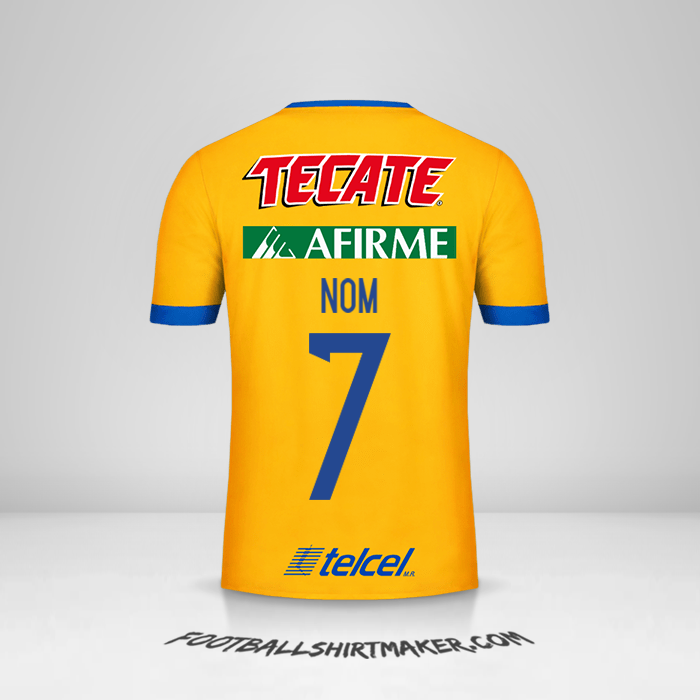 Maillot Tigres UANL 2017/18 -  nom - 7