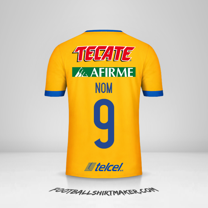 Maillot Tigres UANL 2017/18 -  nom - 9