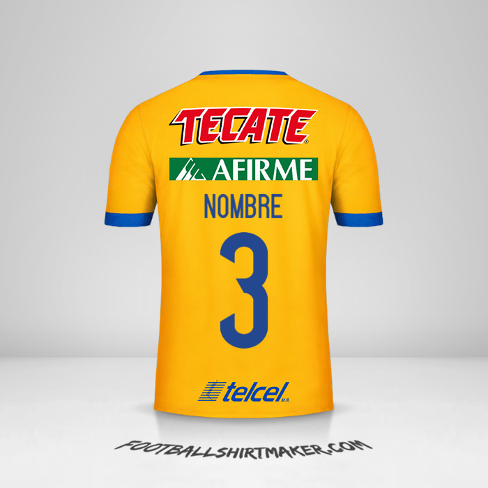 Camiseta Tigres UANL 2017/18 -  nombre - 3