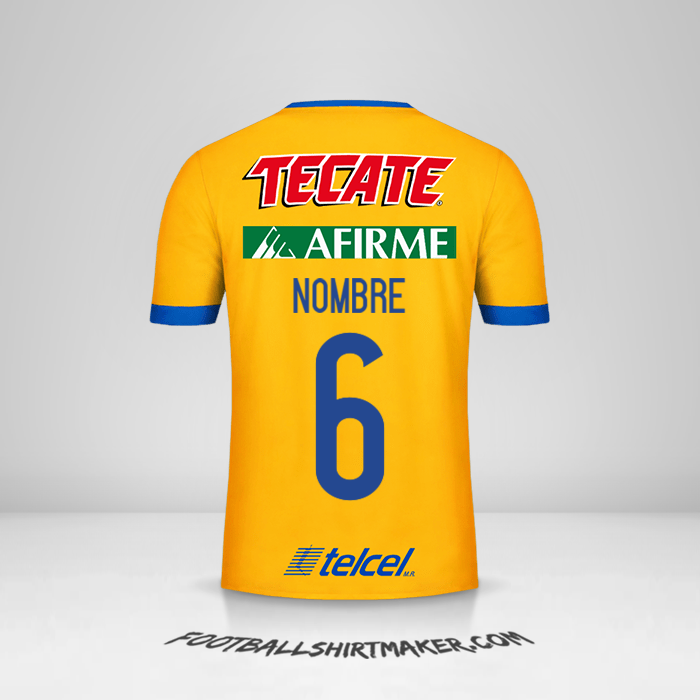 Camiseta Tigres UANL 2017/18 -  nombre - 6