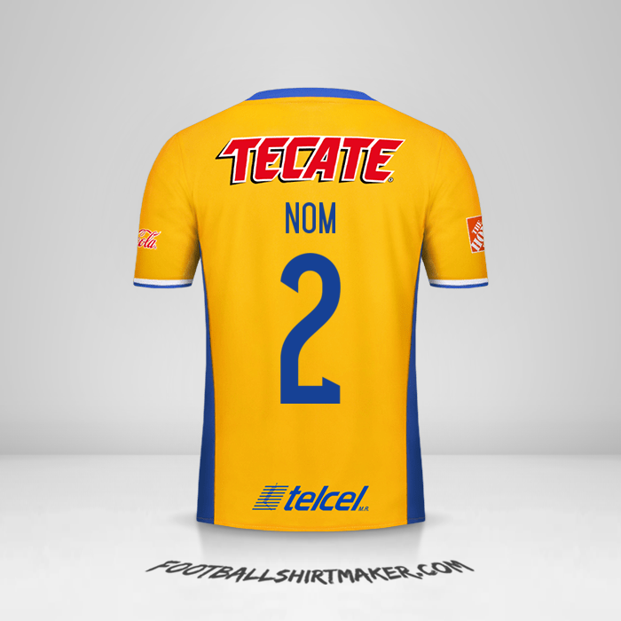 Maillot Tigres UANL 2016/17 -  nom - 2