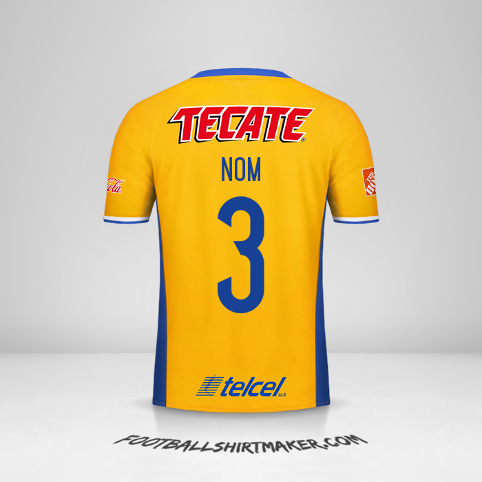 Maillot Tigres UANL 2016/17 -  nom - 3
