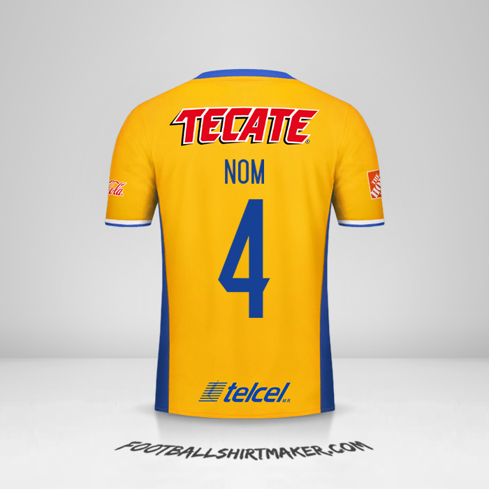 Maillot Tigres UANL 2016/17 -  nom - 4