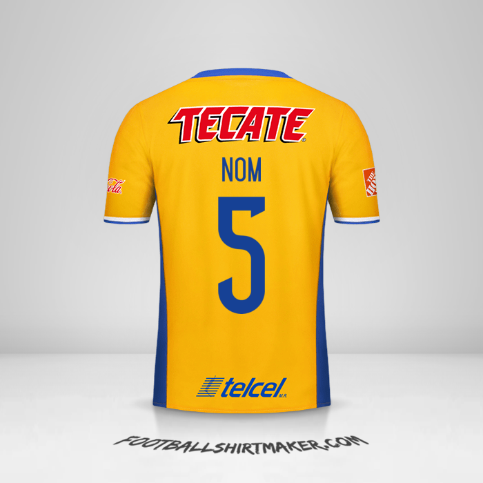 Maillot Tigres UANL 2016/17 -  nom - 5