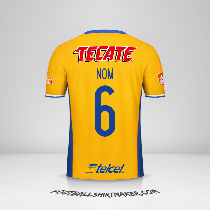 Maillot Tigres UANL 2016/17 -  nom - 6