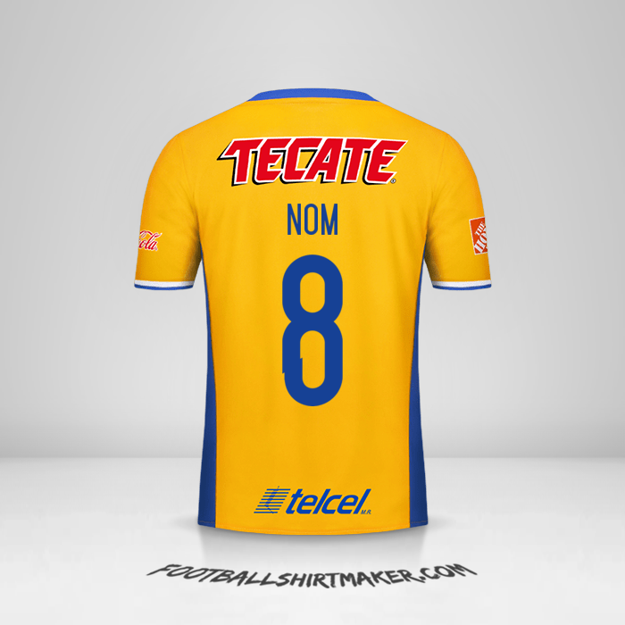 Maillot Tigres UANL 2016/17 -  nom - 8