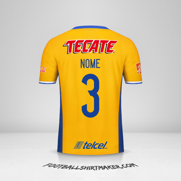 Camisa Tigres UANL 2016/17 -  nome - 3