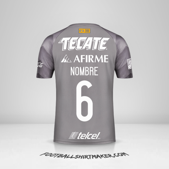 Camiseta Tigres UANL 2018 Tercera -  nombre - 6