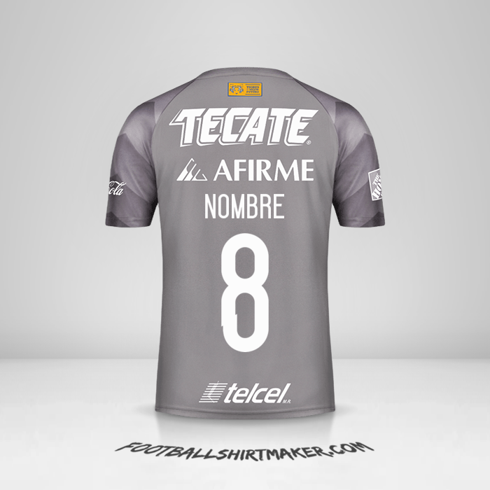 Jersey Tigres UANL 2018 Tercera -  nombre - 8