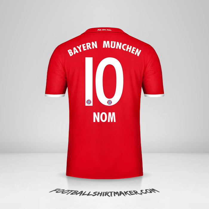 Maillot FC Bayern Munchen 2016/17 -  nom - 10