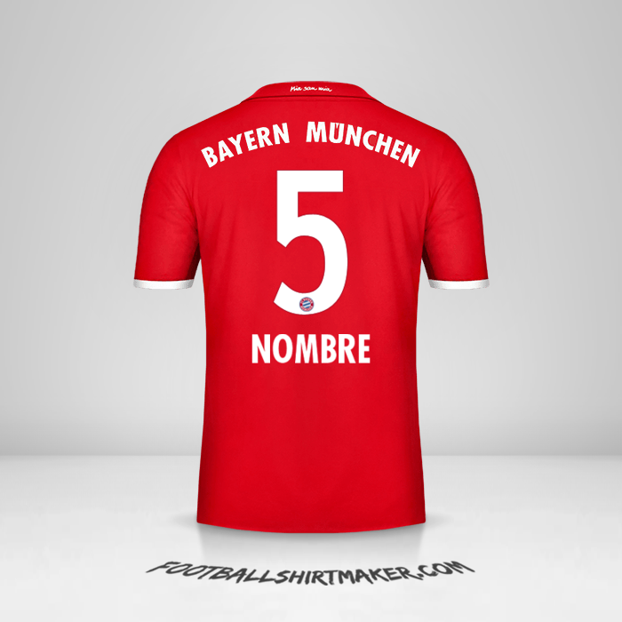 Jersey FC Bayern Munchen 2016/17 -  nombre - 5