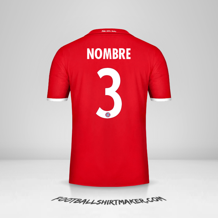 Jersey FC Bayern Munchen Cup 2016/17 -  nombre - 3