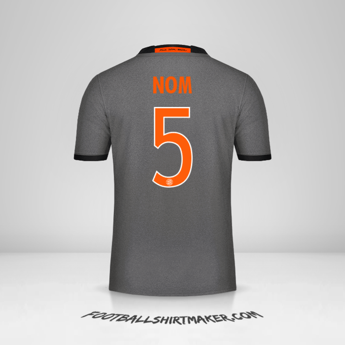 Maillot FC Bayern Munchen Cup 2016/17 Extérieur -  nom - 5