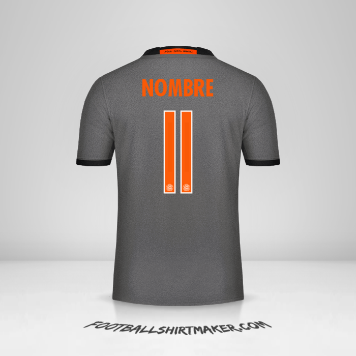 Jersey FC Bayern Munchen Cup 2016/17 Visita -  nombre - 11