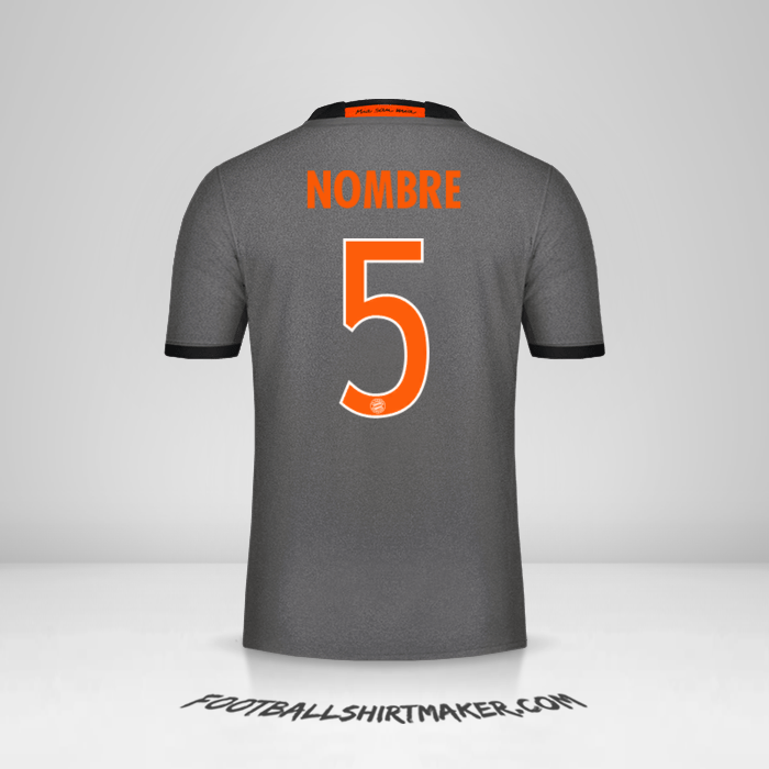 Jersey FC Bayern Munchen Cup 2016/17 Visita -  nombre - 5