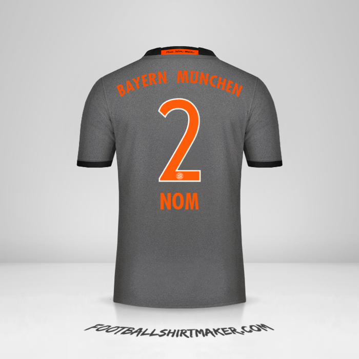 Maillot FC Bayern Munchen 2016/17 Extérieur -  nom - 2