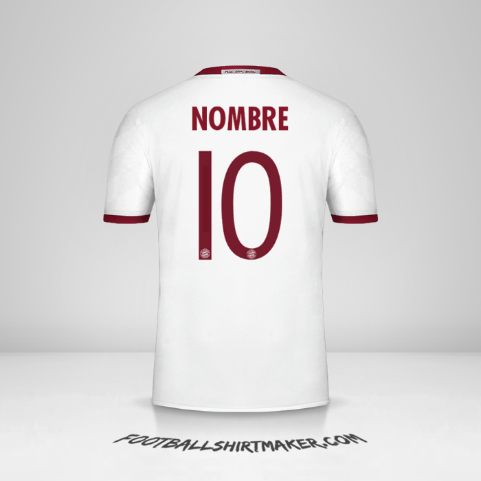 Jersey FC Bayern Munchen Cup 2016/17 Tercera -  nombre - 10