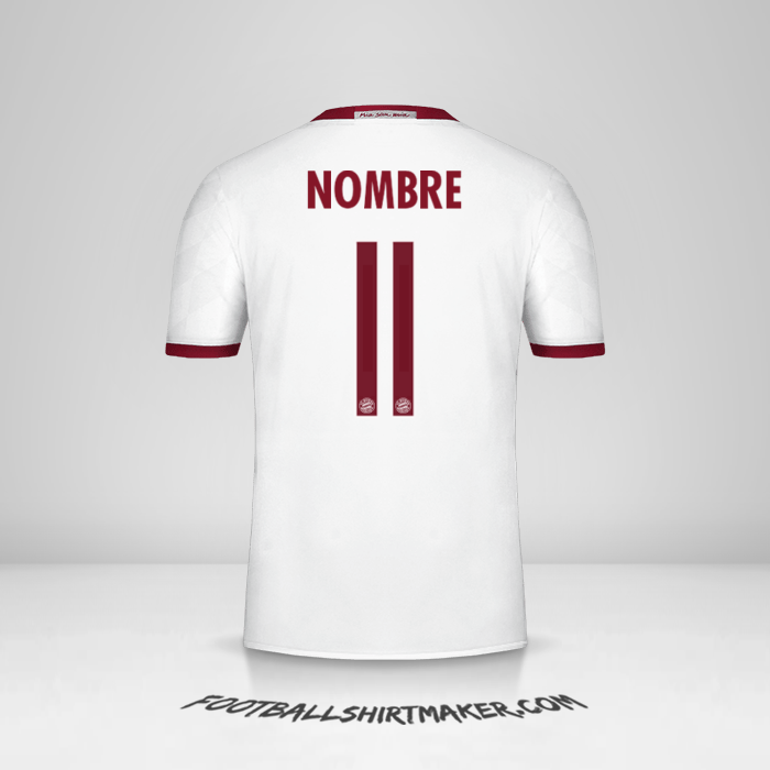 Jersey FC Bayern Munchen Cup 2016/17 Tercera -  nombre - 11