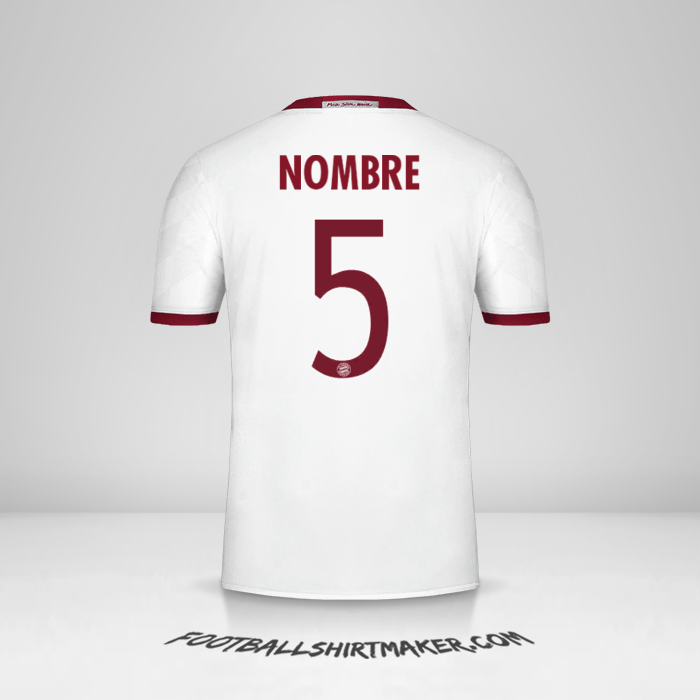 Jersey FC Bayern Munchen Cup 2016/17 Tercera -  nombre - 5