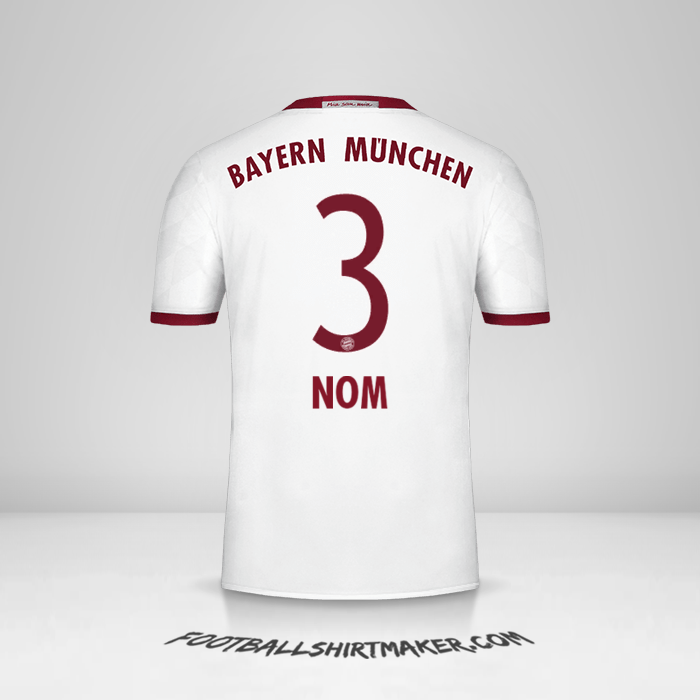 Maillot FC Bayern Munchen 2016/17 Troisième -  nom - 3