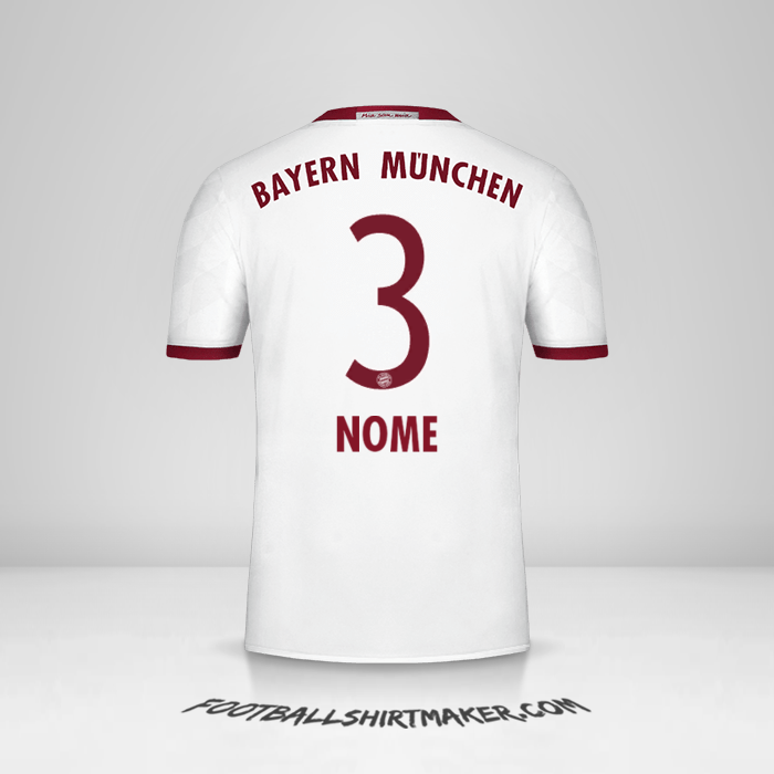 Camisola FC Bayern Munchen 2016/17 Terceira -  nome - 3