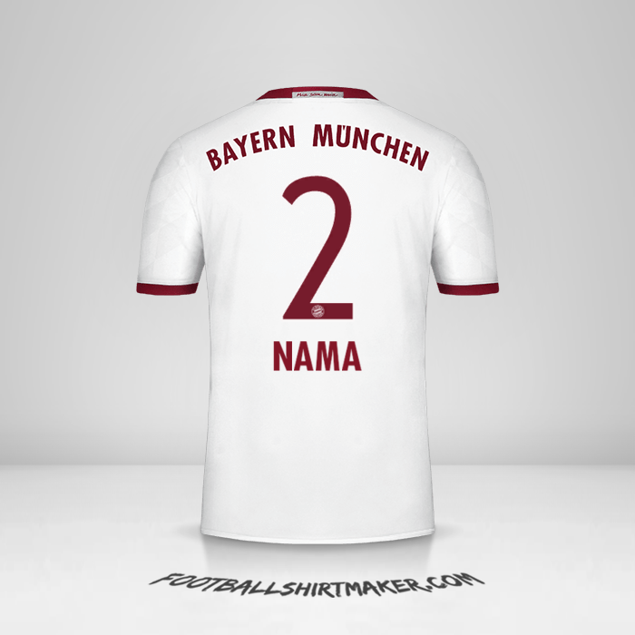 Jersey FC Bayern Munchen 2016/17 Ketiga -  nama - 2