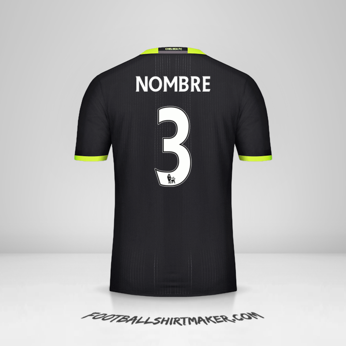 Jersey Chelsea 2016/17 Visita -  nombre - 3