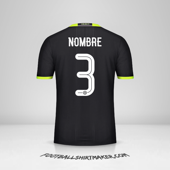 Jersey Chelsea Cup 2016/17 Visita -  nombre - 3