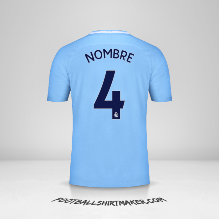 Camiseta Manchester City 2017/18 -  nombre - 4