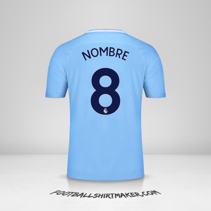 Camiseta Manchester City 2017/18 -  nombre - 8