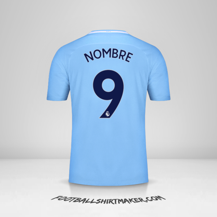 Jersey Manchester City 2017/18 -  nombre - 9