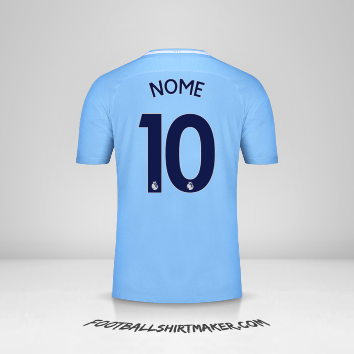 Camisola Manchester City 2017/18 -  nome - 10