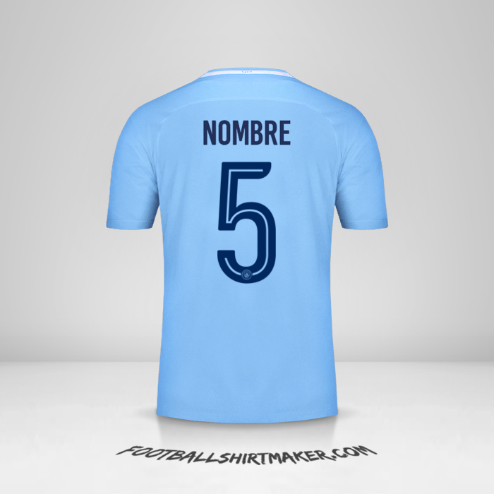 Jersey Manchester City Cup 2017/18 -  nombre - 5