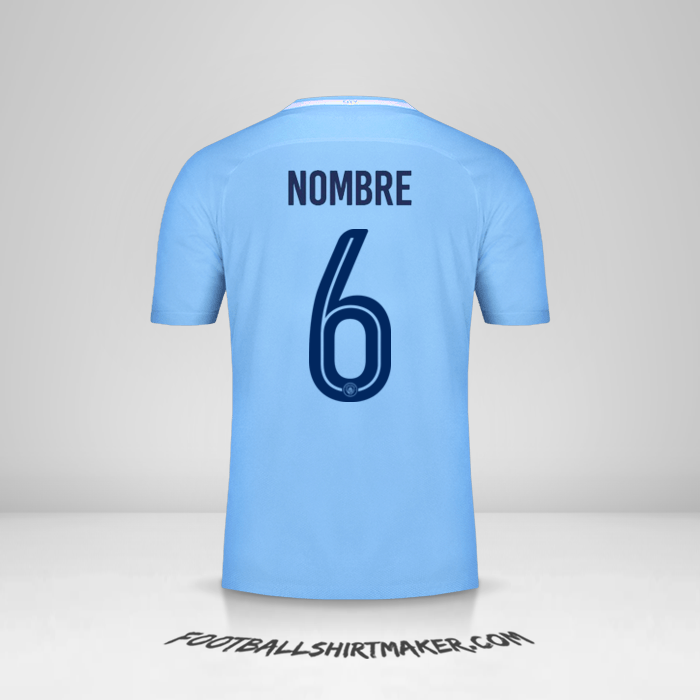 Jersey Manchester City Cup 2017/18 -  nombre - 6