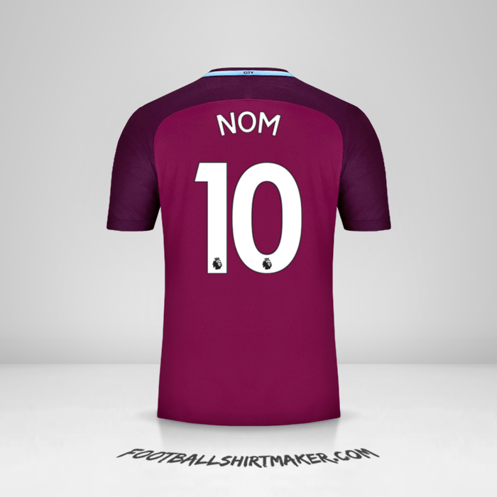 Maillot Manchester City 2017/18 Extérieur -  nom - 10