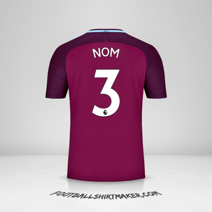Maillot Manchester City 2017/18 Extérieur -  nom - 3