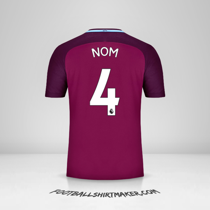 Maillot Manchester City 2017/18 Extérieur -  nom - 4