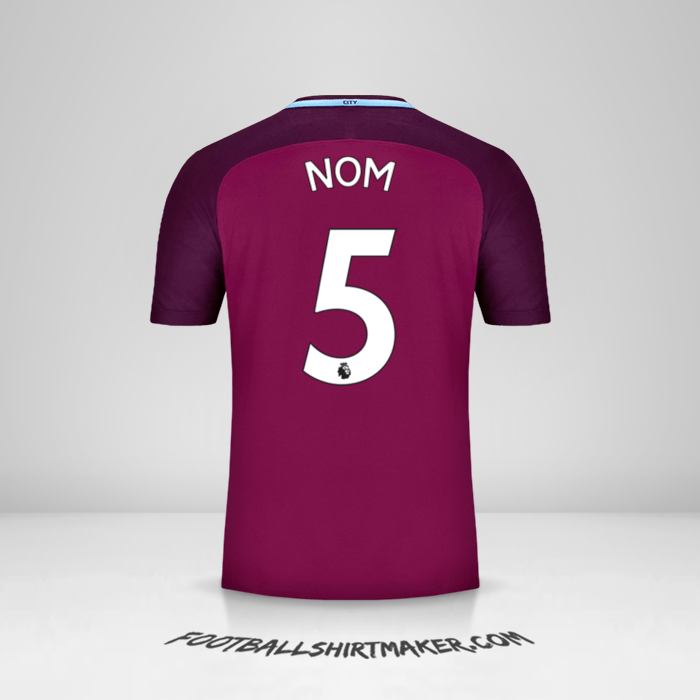 Maillot Manchester City 2017/18 Extérieur -  nom - 5
